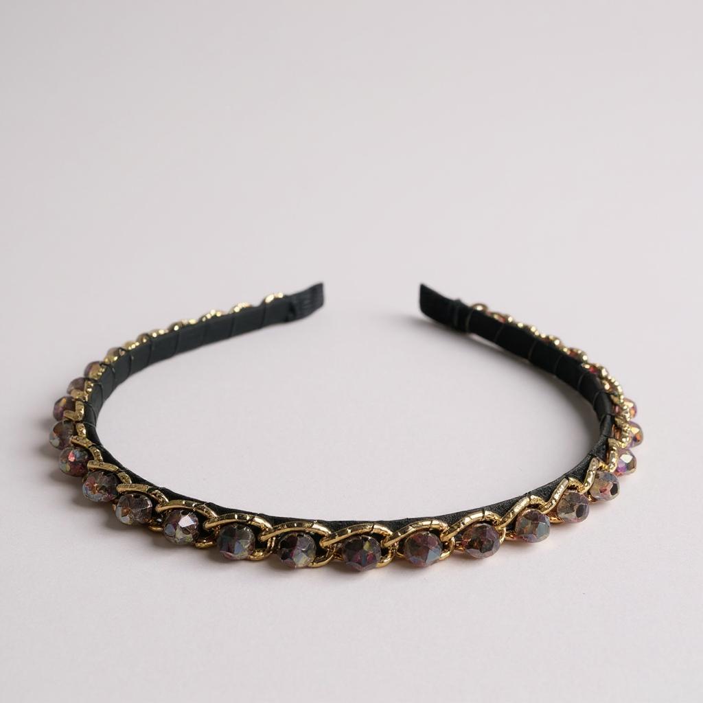 Diadema Black & Gold Cristal