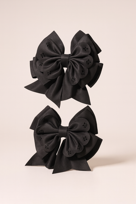 Par de moños Blossom negros
